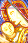 Moeder en kind, tederheid (55 x 35)